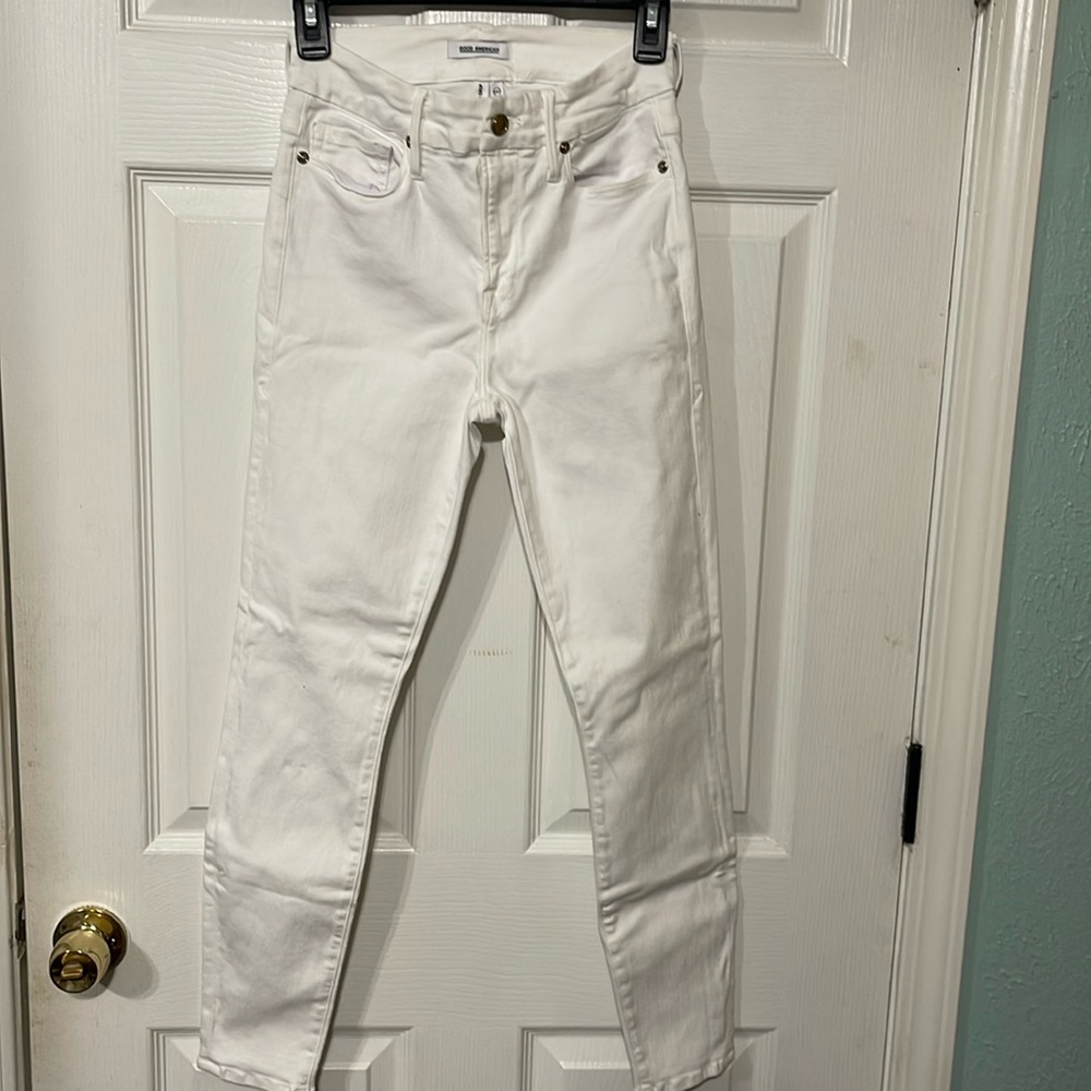Good American Good Legs Crop Women’s Size 4 White